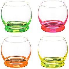 Набор стаканов Bohemia Crystal из 4 шт. neon crazy 390 мл h = 9 см (674-516)
