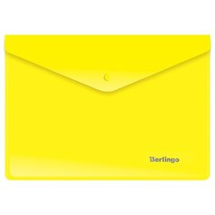 Папка-конверт на кнопке Berlingo, A5+, 180мкм, желтая, упаковка 10 шт.