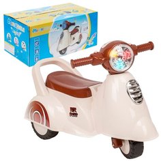 Каталка-пушкар мотоцикл со светом и звуком, белая Best Like