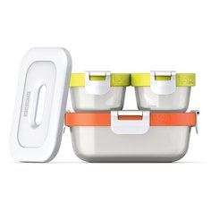 ZOKU Набор контейнеров Neat Stack, зеленый/оранжевый