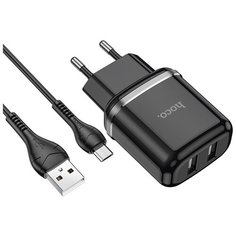 Сетевое зарядное устройство с кабелем micro USB Hoco N4 Aspiring - Черное