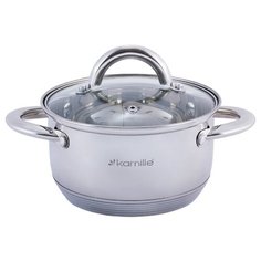 Кастрюля с крышкой, Kamille, из нержавеющей стали и полыми ручками, 1,7л