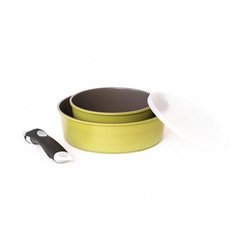 Набор посуды Oliva mini, FRYBEST, кастрюля 20см, жаровня 26см, крышка 20см, съемная ручка, Oliva-4PC