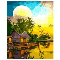 Картина по номерам на холсте 40*50 см Paintboy "Бунгало на берегу" (PB-GX32711)