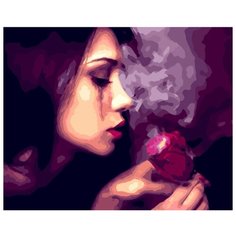 Картина по номерам на холсте 40*50 см Paintboy "Девушка с розой" (PB-GX8942)