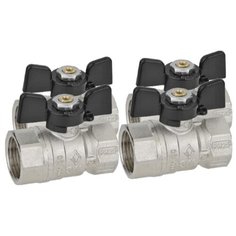 Шаровый кран Bugatti 302 1" ВН-ВН, бабочка (набор из 4 штук)