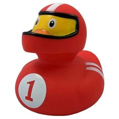 Игрушка для ванной FUNNY DUCKS Гонщик уточка (1869) красный/желтый