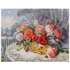 Картина по номерам на холсте 40*50 см Colibri "Розы на веранде" (VA-1569)