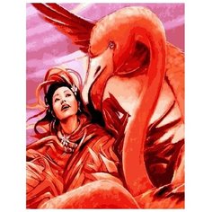 Картина по номерам на холсте 40*50 см Raduga "Девушка и фламинго" (GX27032)