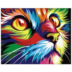 Картина по номерам на холсте 40x50см Colibri "Радужный кот" (VA-0126)
