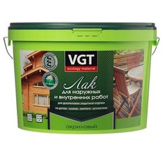 Лак VGT для наружных и внутренних работ матовый полиакриловый бесцветный 9 кг