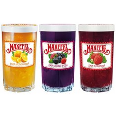 Набор продукции Махеевъ №20 (джем "Лесные ягоды", "Апельсиновый", "Клубничный", стакан 400гр. 3шт.)