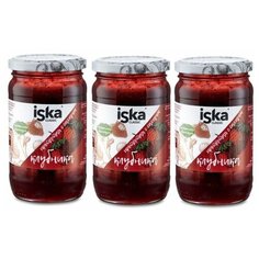 Варенье. НАБОР 3шт. Клубника протертая с сахаром ISKA 420гр