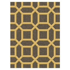 Дизайнерские обои Seabrook TRINIDAD, США, акрил/бумага, моющиеся, Черный, Желтый, Коричневый, Геометрия, 0,52х10м, TR21200