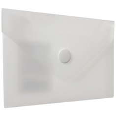 BRAUBERG Папка-конверт с кнопкой A7, пластик бесцветный