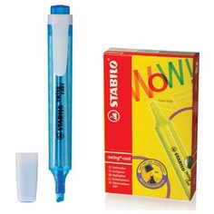 Текстовыделитель STABILO "Swing cool", ГОЛУБОЙ, линия 1-4 мм, 275/31