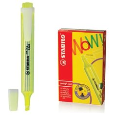 Текстовыделитель STABILO "Swing cool", ЖЕЛТЫЙ, линия 1-4 мм, 275/24