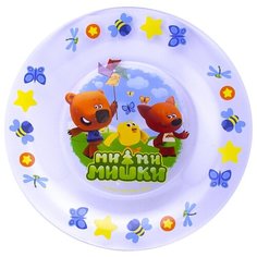 Тарелка «Мимимишки» Кеша, Лисичка и Цыпа, 19,5 см, стекло ND Play