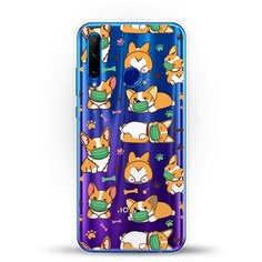 Силиконовый чехол Корги в масках на Honor 10i Andy & Paul