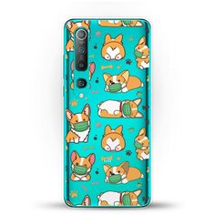 Силиконовый чехол Корги в масках на Xiaomi Mi 10 Andy & Paul
