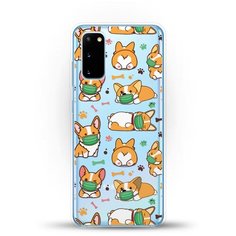 Силиконовый чехол Корги в масках на Samsung Galaxy S20 Andy & Paul