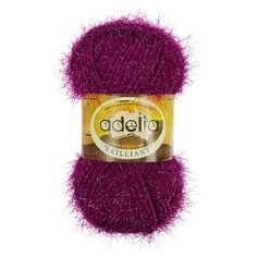 Пряжа Adelia "BRILLIANT" 100% полиэстер №28 сиреневый - 10 мотков по 50 г