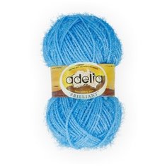 Пряжа Adelia "BRILLIANT" 100% полиэстер №40 яр.голубой - 10 мотков по 50 г
