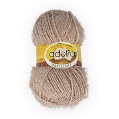 Пряжа Adelia "BRILLIANT" 100% полиэстер №12 бежевый - 10 мотков по 50 г