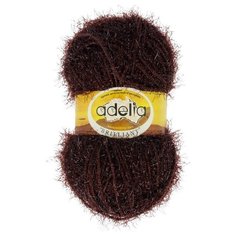 Пряжа Adelia "BRILLIANT" 100% полиэстер №44 т.коричневый - 10 мотков по 50 г