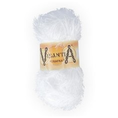 Пряжа Visantia "TRAFKA" 100% полиэстер №0001 БЕЛЫЙ - 5 мотков по 100 гр