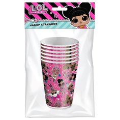 LOL. Набор бумажных стаканов (розовые с паттерном), 6 шт*250 мл ND Play