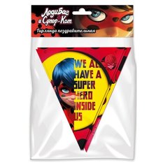 Леди Баг и Супер-Кот. Гирлянда поздравительная "Персонажи" (флажки) ND Play