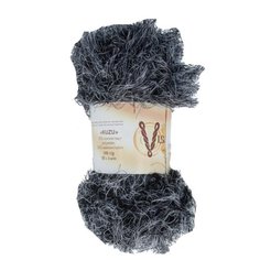 Пряжа Visantia "KUZU" 70% полиэстер, 30% нейлон №13 чёрно-белый - 5 мотков по 100 гр