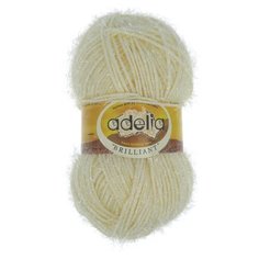 Пряжа Adelia "BRILLIANT" 100% полиэстер №18 молочный - 10 мотков по 50 г