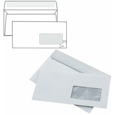 Конверты E65 (110х220 мм) ПРАВОЕ ОКНО, отрывная лента, 80 г/м2, КОМПЛЕКТ 1000 шт., внутренняя запечатка, Е65.03СО Курт