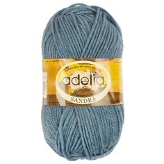 Пряжа Adelia "SANDRA" 50% шерсть, 50% акрил №10 серо-голубой - 10 мотков по 50 г