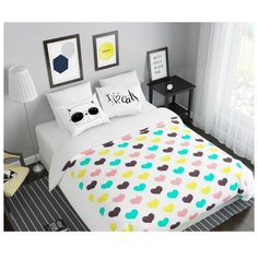 Комплект постельного белья, 1,5сп, СИРЕНЬ, Люблю котов