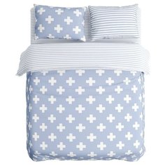 Комплект постельного белья, евро, СИРЕНЬ, Крестики