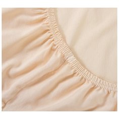 Простыня трикотажная на резинке, Ricotio, 180х200х20см, кремовый