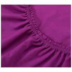 Простыня трикотажная на резинке, Ricotio, 160х200х20см, фиолетовый