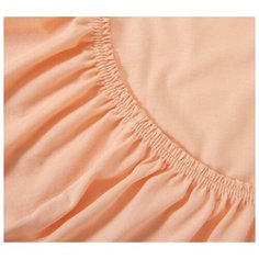 Простыня трикотажная на резинке, Ricotio, 160х200х20см, персик