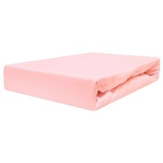 Простыня трикотажная на резинке, Ricotio, 160х200х20см, розовый
