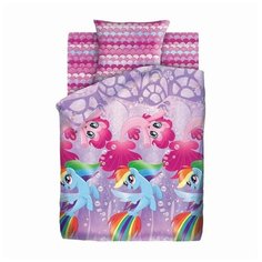 Комплект постельного белья, 1,5сп, Непоседа, My Little Pony, Подводные пони, рис.8918-1/8919-1, 70х70см