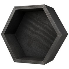 Декоративная полка "Сота" черная р. 20х10см Oktaur