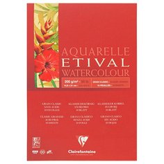 Альбом для акварели 10л., А5, на склейке Clairefontaine "Etival", 200г/м2, классическое зерно