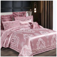 Комплект постельного белья, евро, Letto, Сатин-жаккард, AJ514-6, 4 наволочки