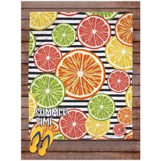 Покрывало пляжное sfer.tex Апельсины черное 145х180 см