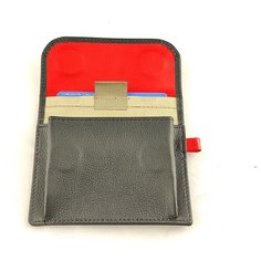 Экранирующий конверт для автомобильных ключей и банковских карт #Envel-black/red. Чёрно-красная комбинированная кожа Деком