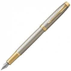 PARKER перьевая ручка IM Metal Premium F323, синий цвет чернил
