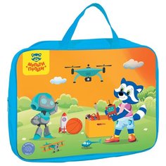 Мульти-Пульти Папка с ручками Для мальчиков А4, полиэстер, 80 мм голубой/оранжевый